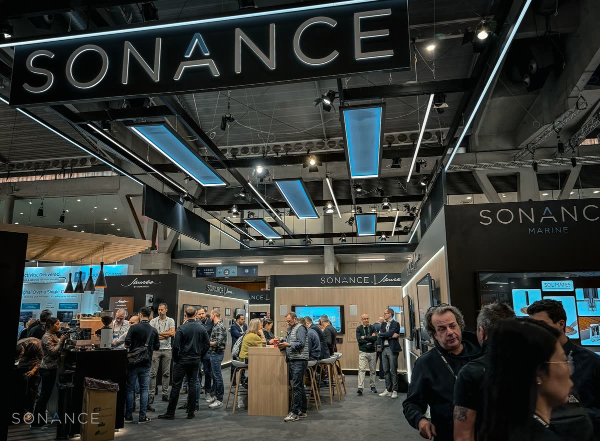 Sonance demonstration space on the ISE 2026 show floor in Barcelona