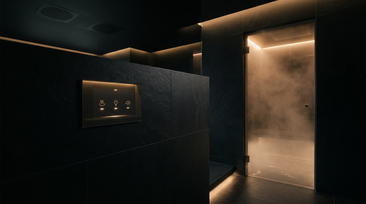 Spa Bathroom Automation: Steam, Sound, and Light. Restrepo Innovations