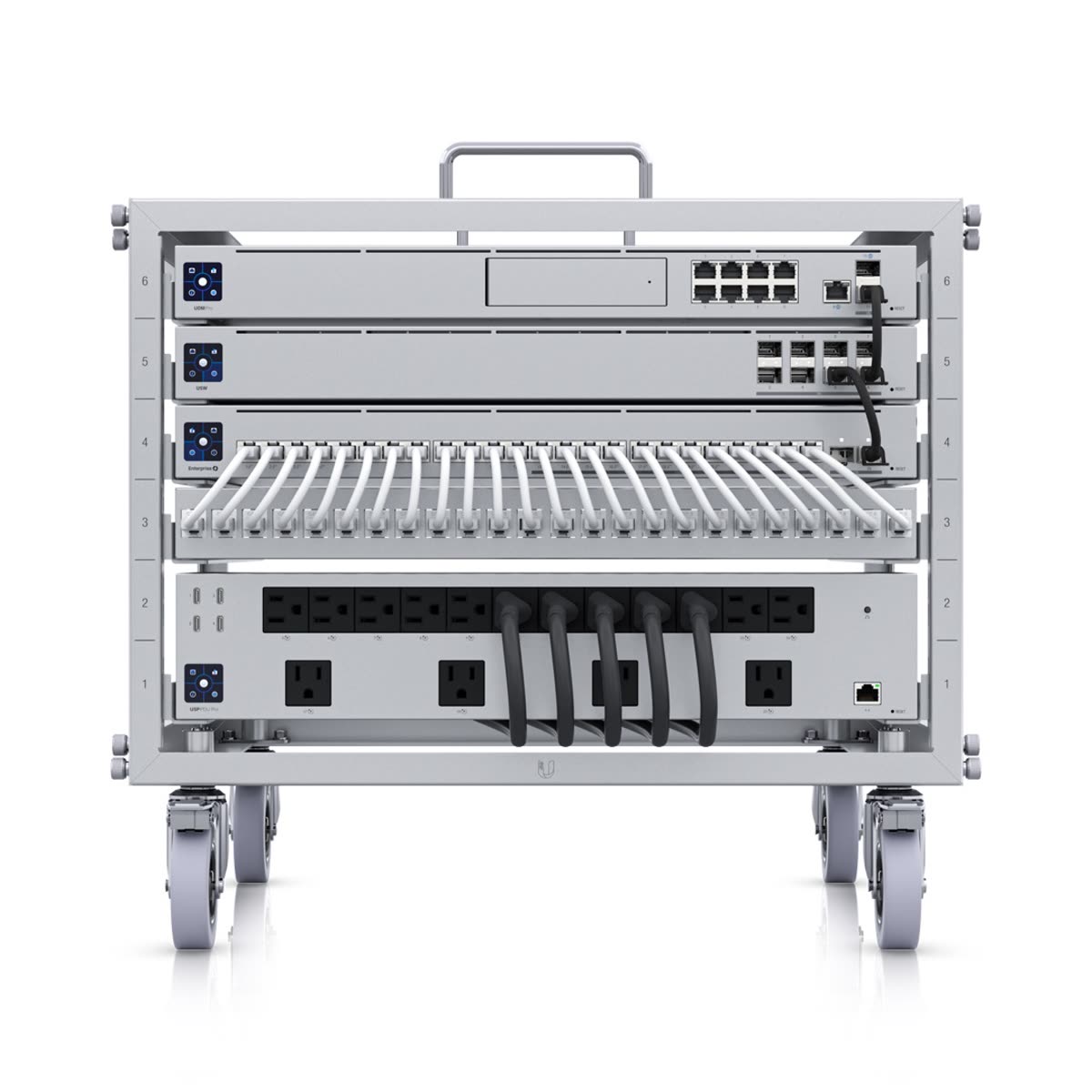 Ubiquiti UniFi Toolless Mini Rack with UDM Pro gateway, USW Enterprise PoE switch and USP PDU Pro power distribution