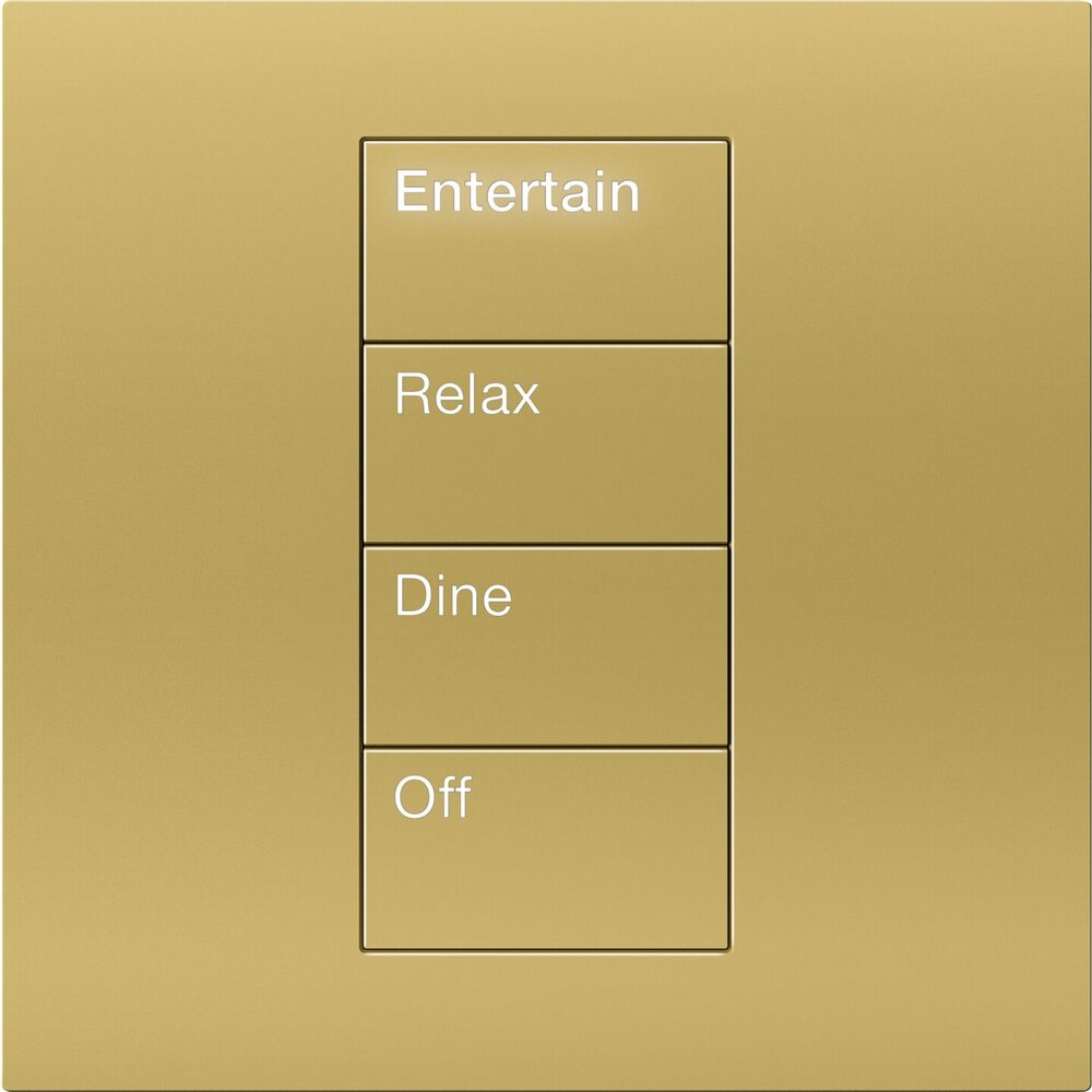 Lutron Palladiom keypad in bright brass finish