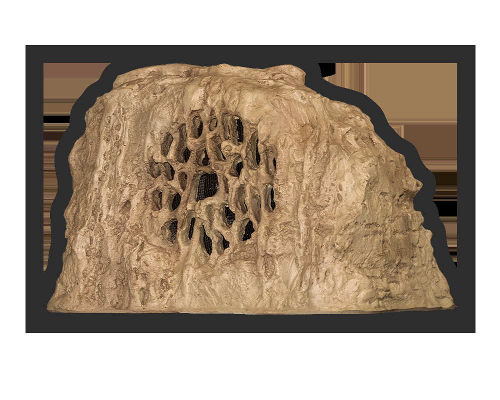 Rockustics EconoRock outdoor rock speaker in sandstone finish for landscape audio