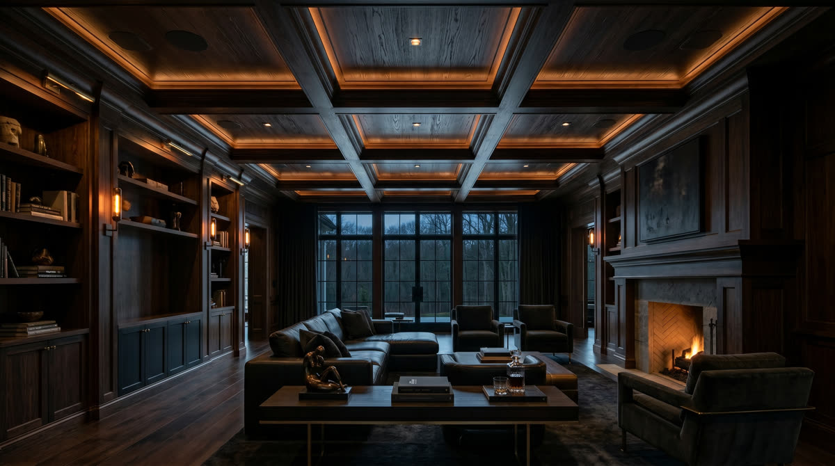 Distributed architectural audio in a New Jersey luxury residence with invisible speakers