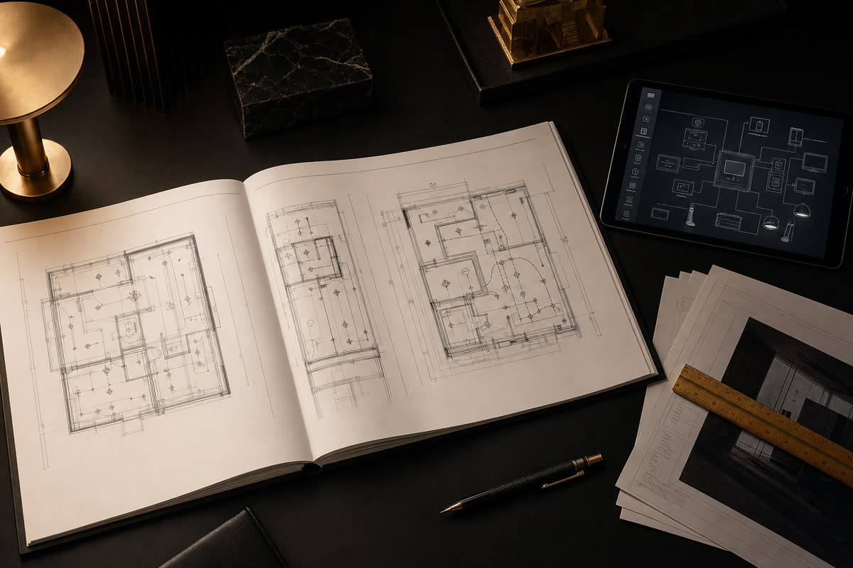 Architectural specification with samples, cutsheets, and coordination drawings