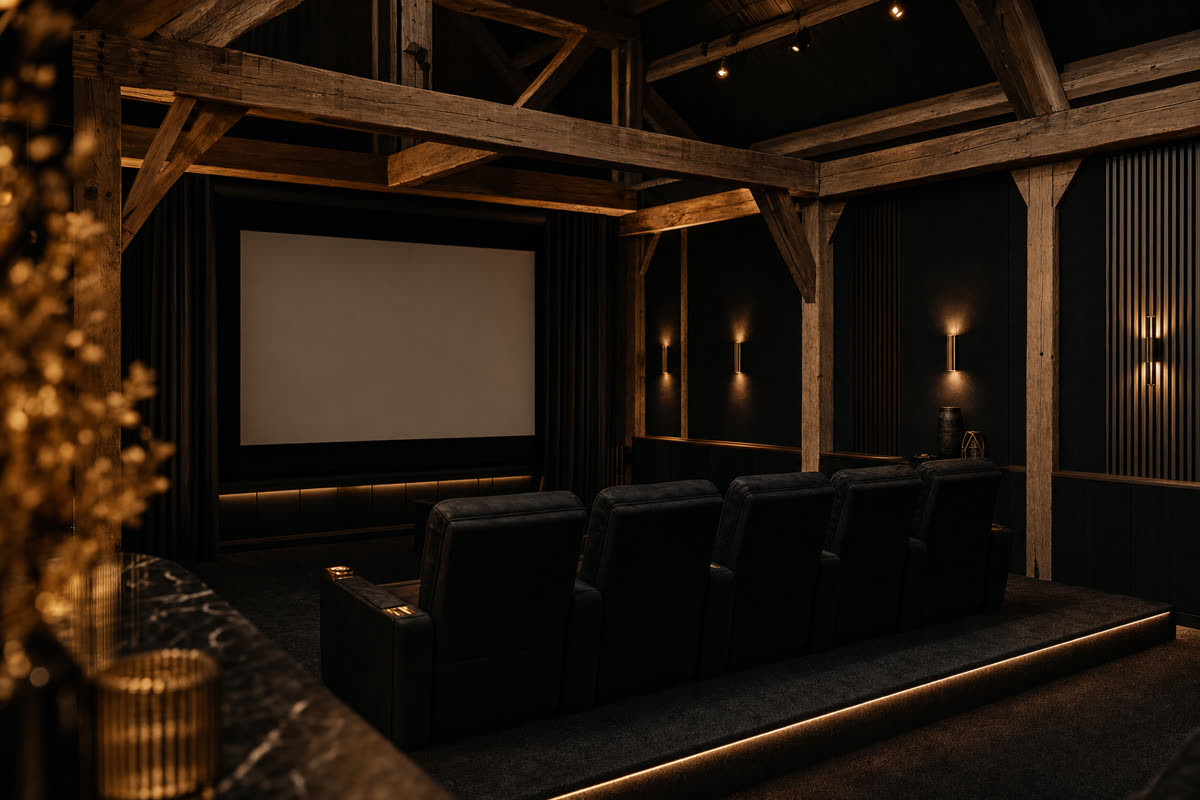 Home Theater Design and Installation in Bedford, NY by Restrepo Innovations, Elite Pro Crestron Dealer serving NJ, NY, and CT